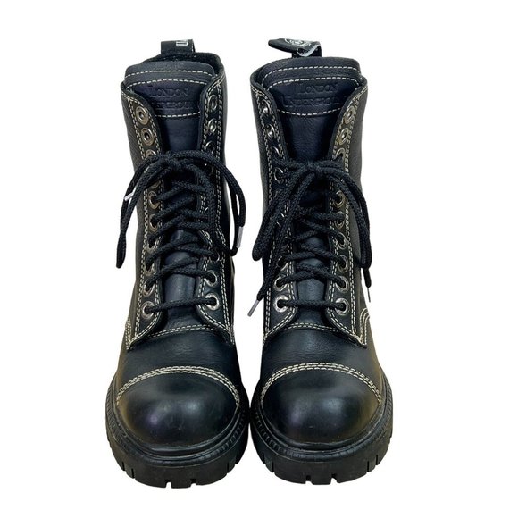 Shoes - vtg 90's y2k London Underground Womens Leather Boots Lace Up Combat Chunky